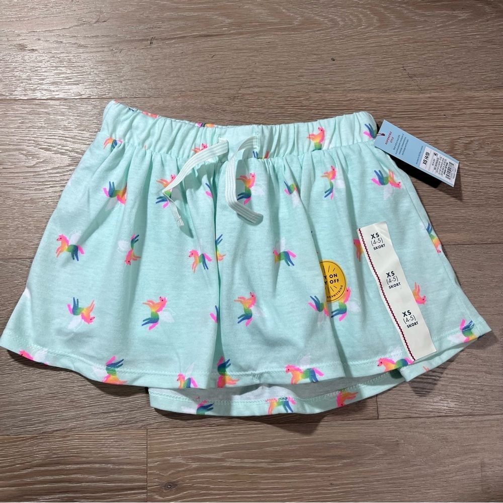 Cat & Jack Rainbow Unicorn Skirt Built in Shorts XS4/5